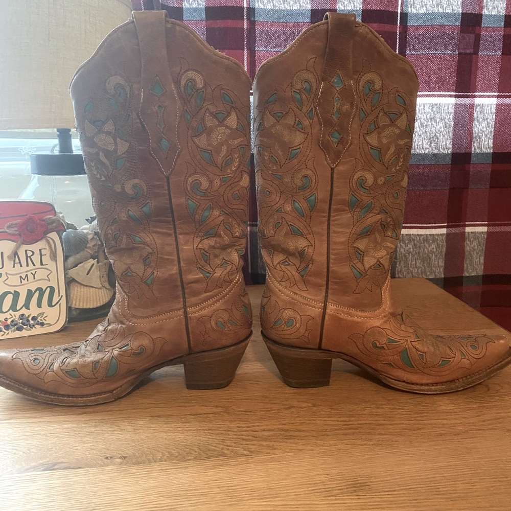 Corral Turquoise Inlay Boots